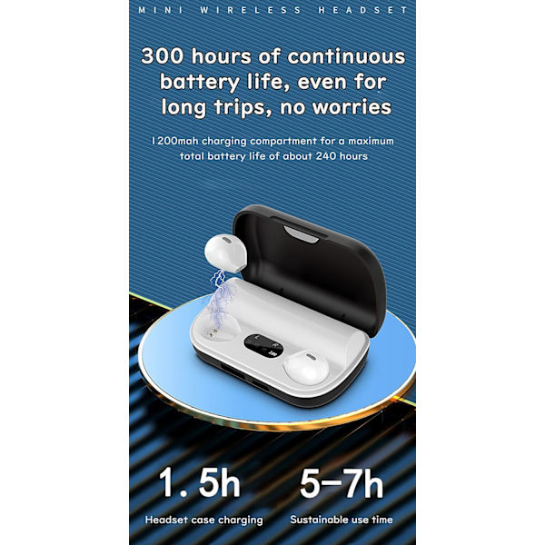 Mini Bluetooth-headset Bluetooth 5.2-version i örat Mini Invisibl