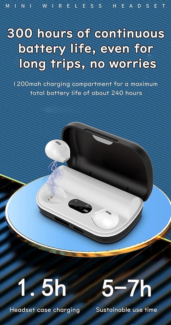 Mini Bluetooth-headset Bluetooth 5.2-version i-øret mini usynlig