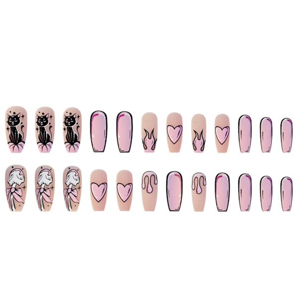 Kunstige negle falske negle klistermærker manicure negle sæt