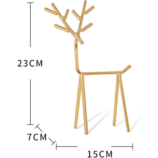 Metall smyckesdisplay, järndisplay, guldfärgad dekorativ display, öra