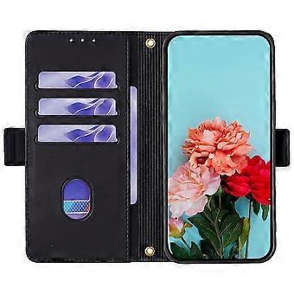 Plånboksfodral för Motorola Edge 40 Neo 5G RFID-skydd PU Läder Telefonskal med Remmar Style D