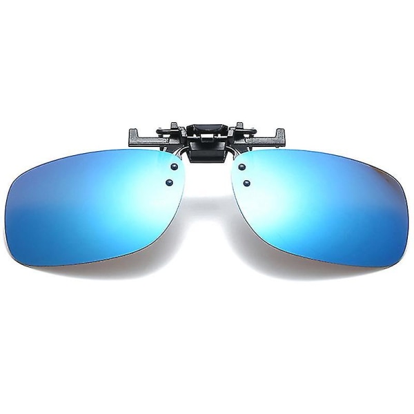 Män Polariserat UV-skydd Clip-on solglasögon Flip Up Driving Solglasögon Ice Blue