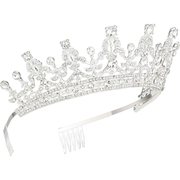 Krystal Krone Tiara, Tiara med Rhinestone Kam til Brude Pagean