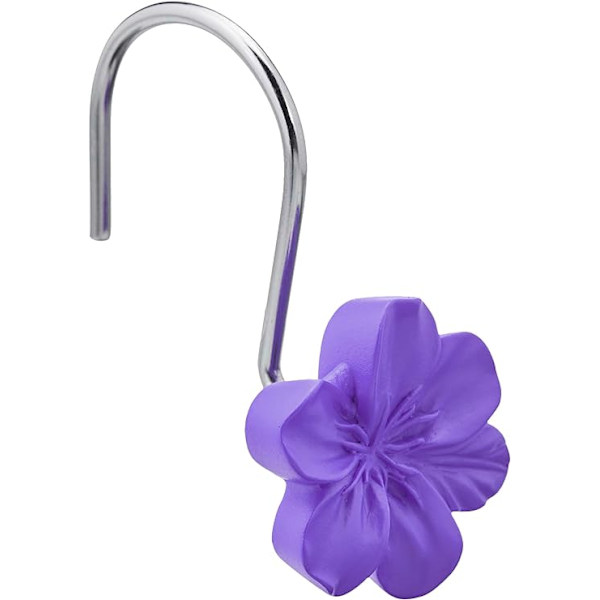 Blomster bruseforhængskroge, lilla 12 stk.