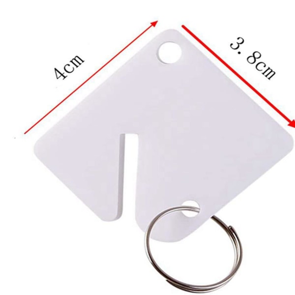 60pcs keyring model, white blank acrylic keychain, key classifica