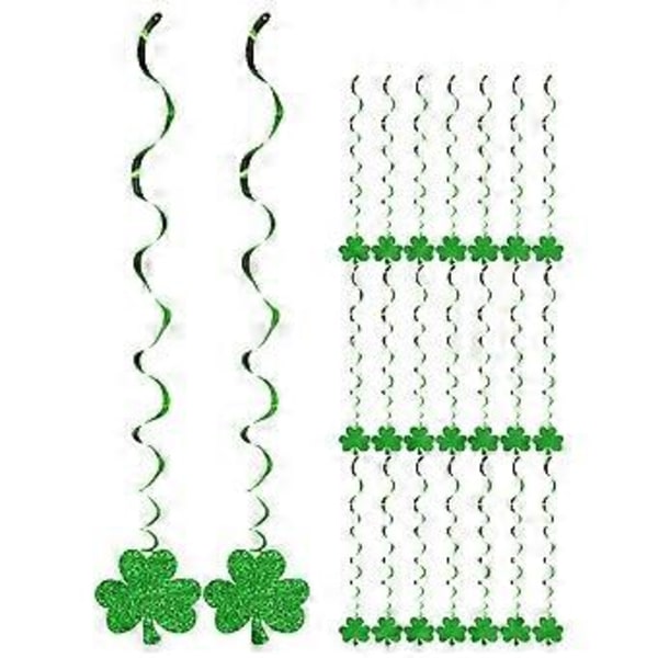 30 stk. St. Patricks Day Hængende Hvirveldekorationer Lucky Shamrock Hængende Dekoration