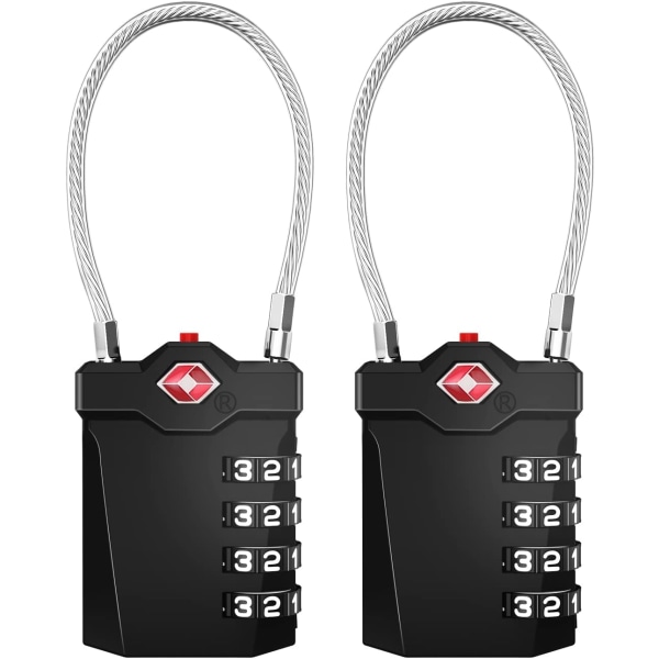 Luggage Padlock, 4-Digit Combination Padlock with Open Alarm, Com