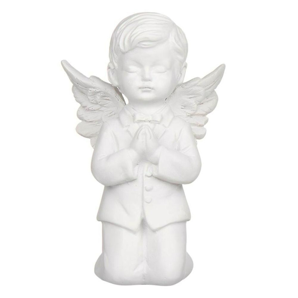 Engel Statue Kunst Dekoration Bedende Cherub Harpiks (dreng)