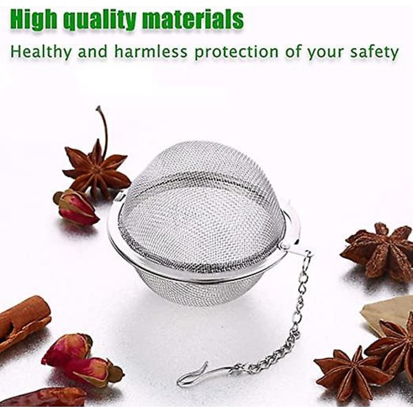 2 Pcs Tea Strainer, Stainless Steel Mesh Ball Infuser, Tea Filter Diffuser With Extended Chain For Tea And Spices