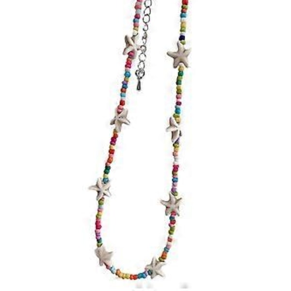 Boheemi Helmillinen Ketju Meritähti Riipus Kauluskaulakoru Naisille Statement Korut Loma Korut Asusteet Mixed Beads