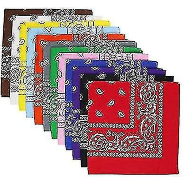 6 st paisley bandanas assorterade cowboy bandanas unisex nyhetstryck huvudband halsduk handledsskydd för vuxna och barn (blandade 21 färger slumpmässigt)