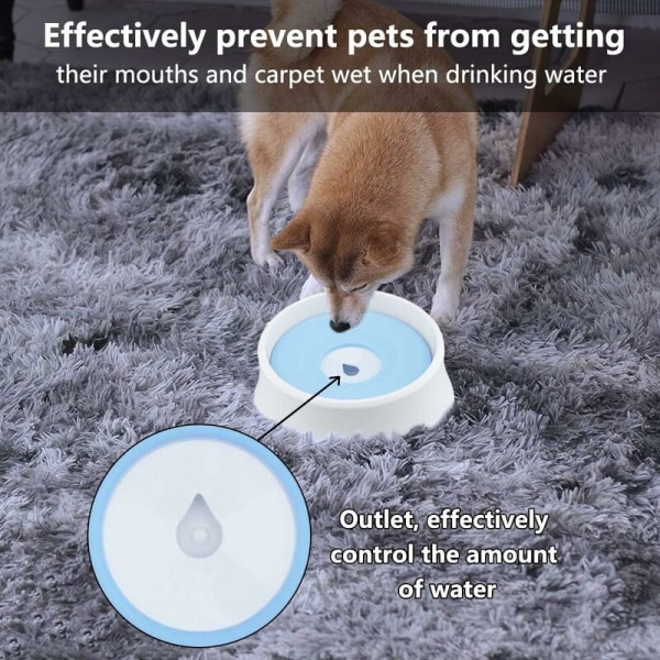 Vattenskål för husdjur, Anti-Overflow Hundskål Flytande Vattenskål för Hund