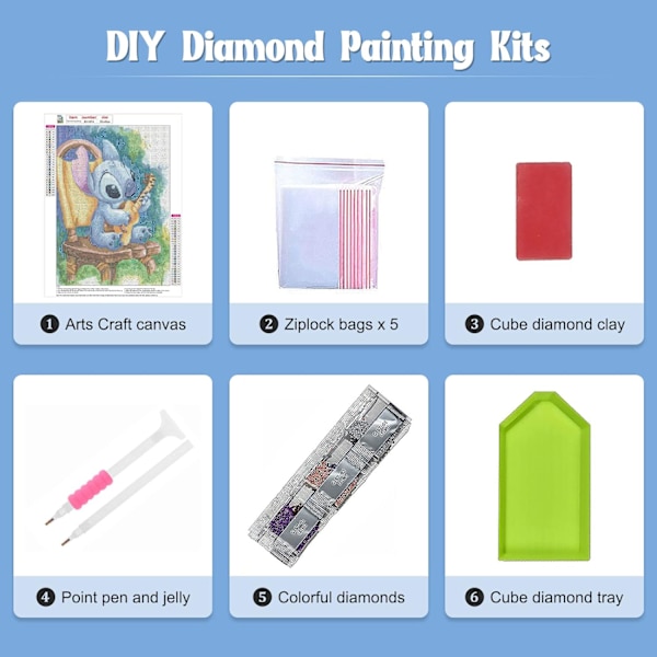 DIY Diamantmålning Kit-Stitch Spelar Gitarr