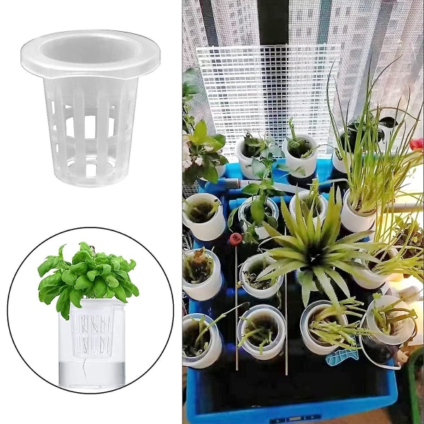 10 stk. Translucent Hydroponisk Plantningsnet Pot Kopper Plastik Mesh Pot Kurv Have Plantning Dyrk Spand 70