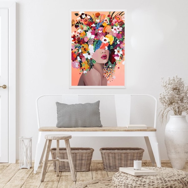 30x40cm 5d DIY timanttimaalaussetti - fleur chapeau femme, tou