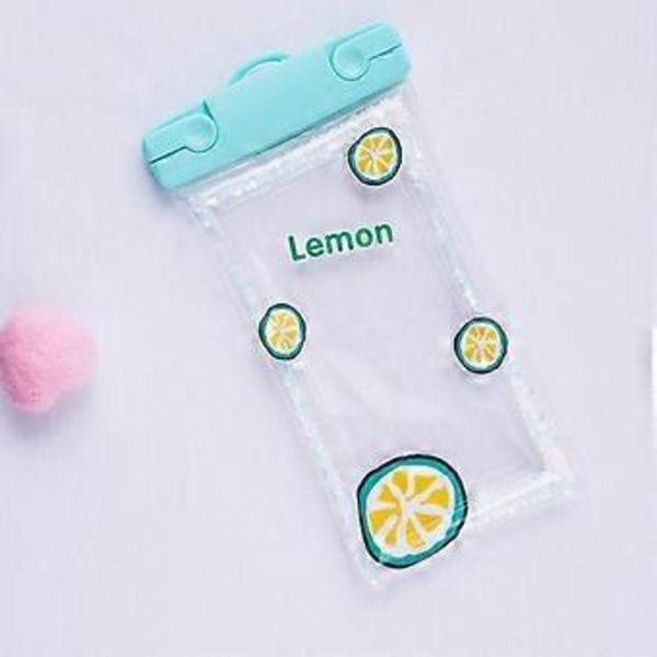 Vandtæt Telefonetui, Universal Stor Vandafvisende Undervands Telefonholder Pose Tørpose med Nødfløjte til Svømning Strand Surfing (Citronfløjte) Lemon Whistle