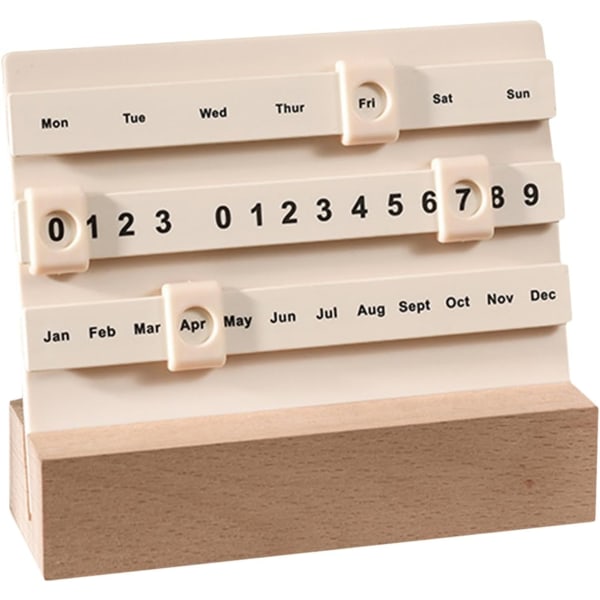 Träkalenderblock, trä månad datum display block, kreativ