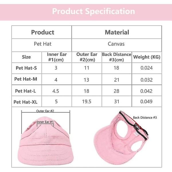 Pet Cat Caps Puppy Summer Solid Oxford Cap Dog Baseball Visor Hat Outdoor Sun Bonnet Cap Chihuahua Pet Accessories（M）