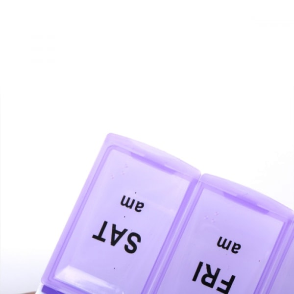 L, (blå, lila) Praktisk 14-fack pillerlåda