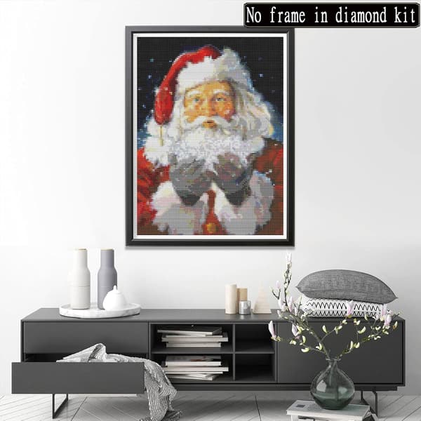 （16）4 stk. DIY diamantmaleri julekit, 5D julebroderi