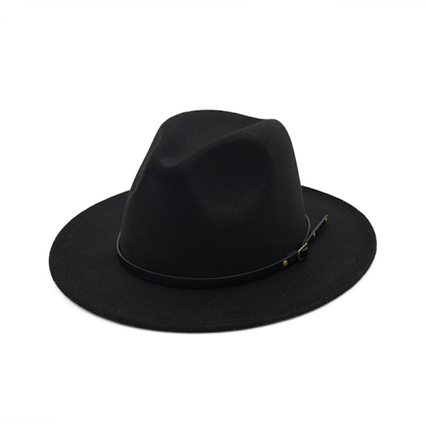 Villasta valmistettu fedora-hattu naisille tai miehille (musta)