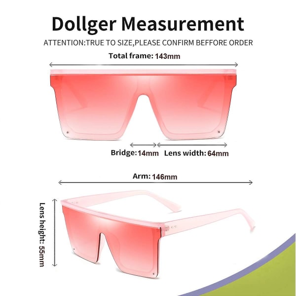 Neliönmuotoiset ylisuuret aurinkolasit naisille ja miehille, muodikkaat litteät yläosaiset, suuret kehykset, läpinäkyvät vaaleanpunaiset kehykset