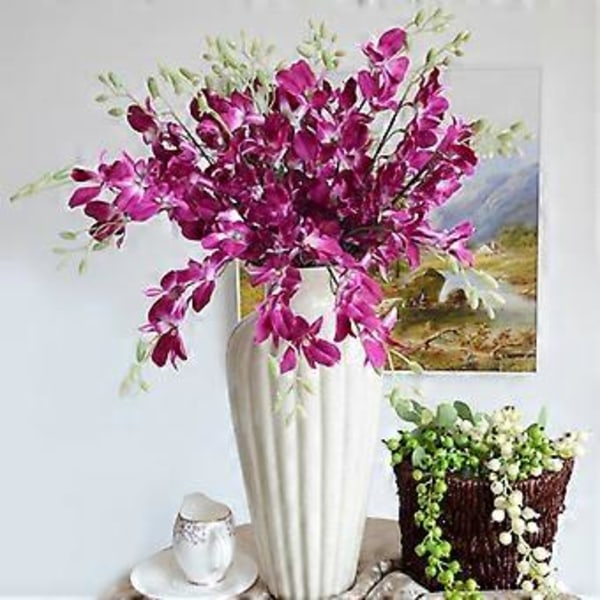 Kunstig blomst til hjemmet og bryllup, A4 lilla orkidé enkelt stilk