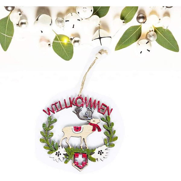 Træ julekrans hængende rensdyr træ juledekoration