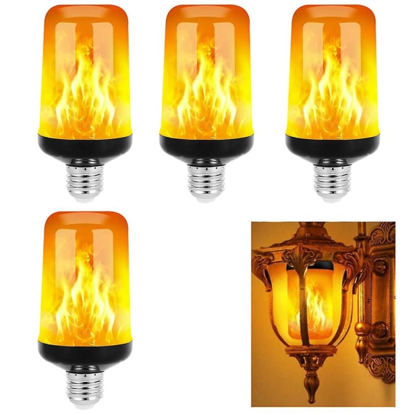 LED-flamma glödlampa, 4 lägen flimrande glödlampor, E26/E27 Bas