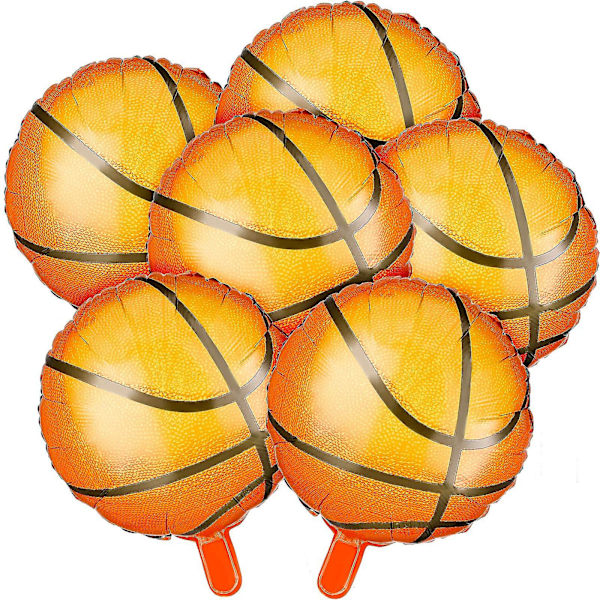 6 stk sett 18 tommers basketball ballonger festartikler aluminiumsfolie ballong sport fest ballonger til bursdagssport - Aespa