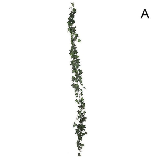 Keinotekoinen seinälle ripustettava kasvi, tekosilkkiköynnös, viiniköynnös, tekokasvit, vihreät lehdet kotiin, juhliin, A6l4