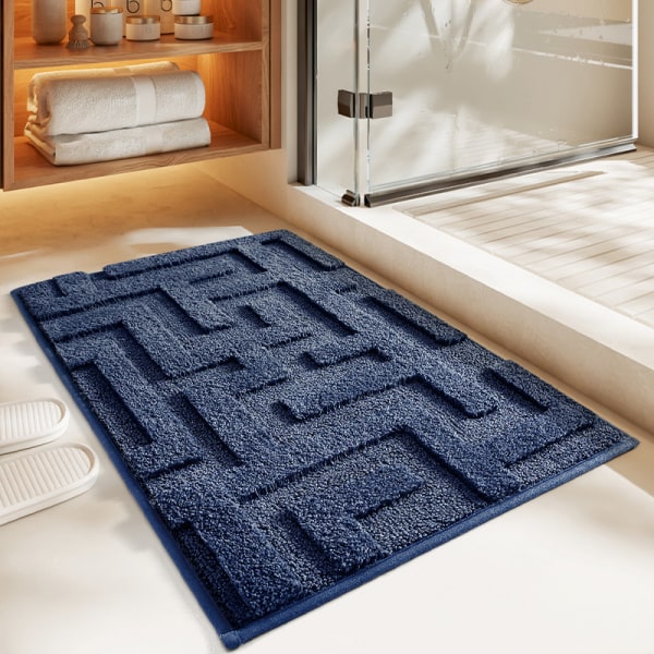 Blue 50 * 80cm indoor and outdoor door mats with anti slip and wa