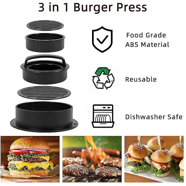 Burgerpress med 500 ark hamburgerpapper gjuten hamburgerpressbiff i aluminium