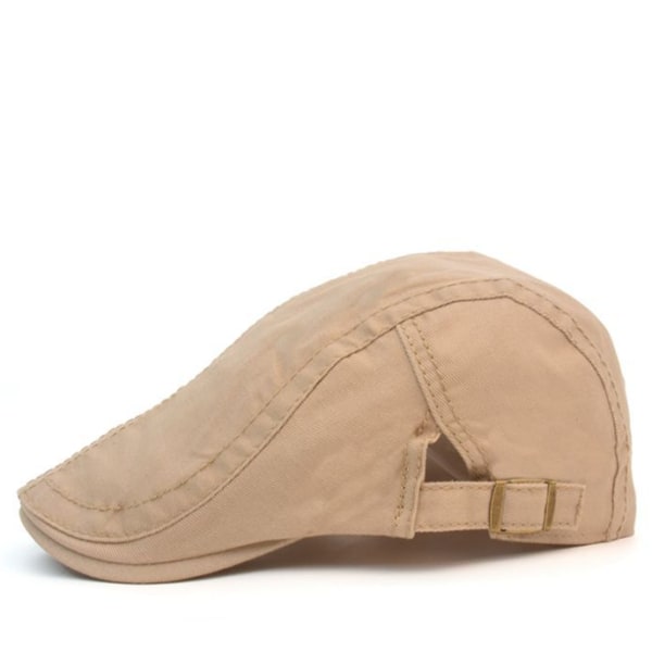 Khaki färgad, justerbar retro basker, herrars andningsbara platta hatt, s