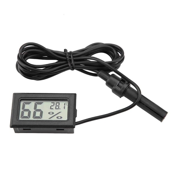 Mini termometer Hygrometer, inbyggd LCD digital temperatur fuktighetsmätare Monitor med extern sond