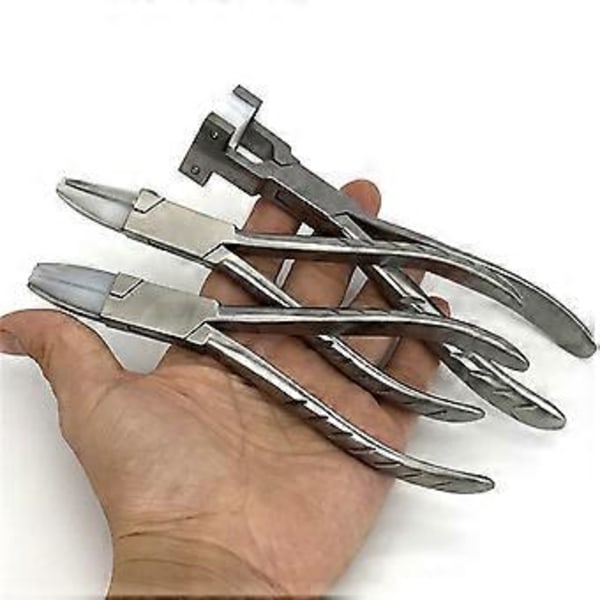 Multifunktionella platta tänger med plastbackar, ersättningshuvuden, portabelt tillbehör för smyckestillverkning och reparation, 2-pack Round and flat plier