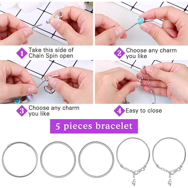 Armbandssats för smyckestillverkning Pärlor Enhörning/Sjöjungfru C