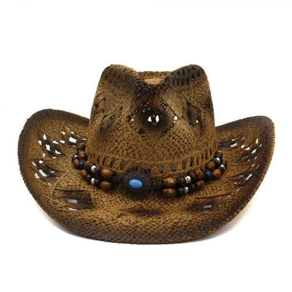 Cowboyhatt halmhatt herr westernhatt UV-skydd solhatt