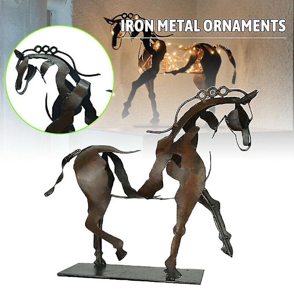 Hästskulptur Adonis Häst ihålig metallprydnad med ljus Bordsdekoration