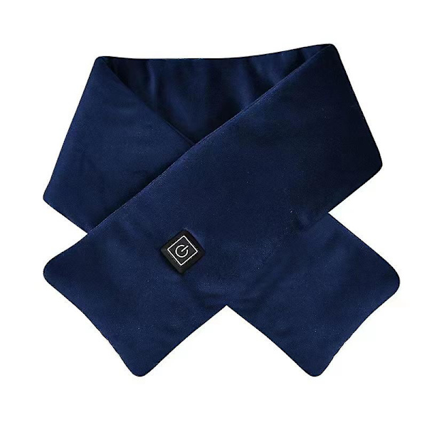 Oppvarmet skjerf, justerbart oppvarmet skjerf Usb-oppvarmede skjerf, varmt og varmt kompresjonsbelte (Enkel kontroll mørkeblå)