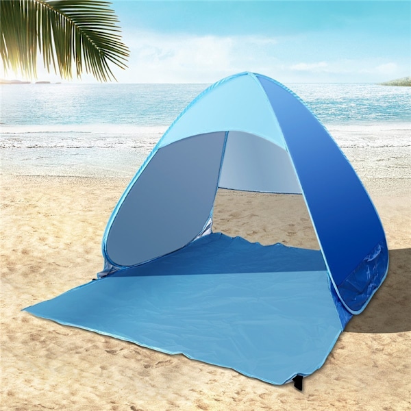 Nytt med dragkedja dörr pop up bärbar strandtält utomhus Anti UV B