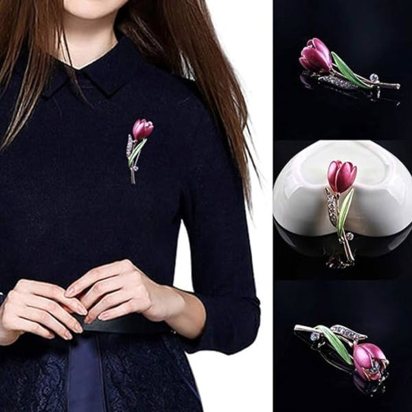 1 st elegant tulpanbrosch blomma brosch kläder smycken tillbehör