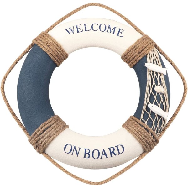 1pc Blue&White Nautical Lifebuoy decoration Lifebuoy wall hanging