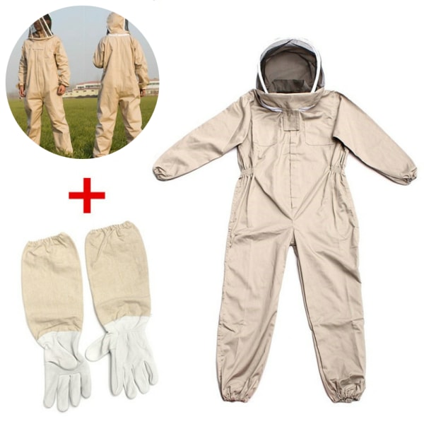 Professional beekeeper suit with free-standing veil L brown