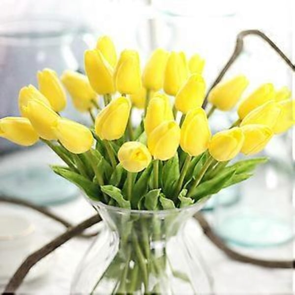 Boligindretning Gul Tulipan Kunstig Blomst PU Mini Design