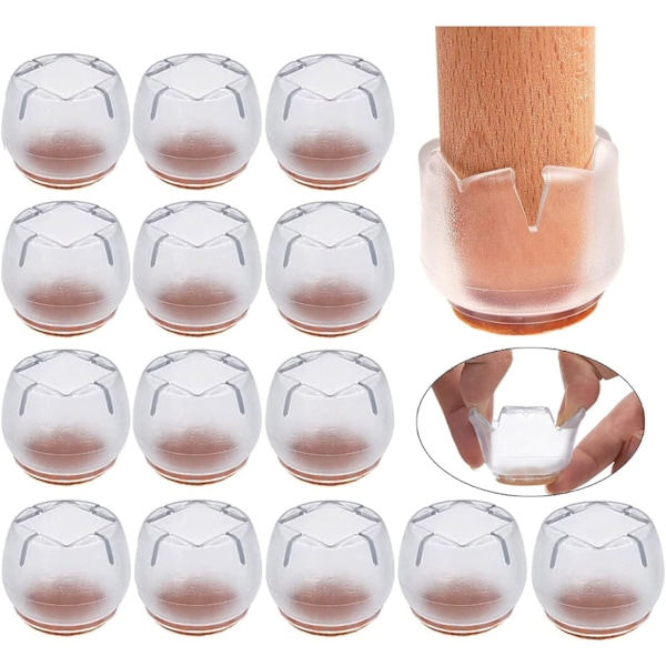 16 kappaletta tuolin suojuksia 26-31mm huonekaluliukukiekot pyöreä neliö siliko