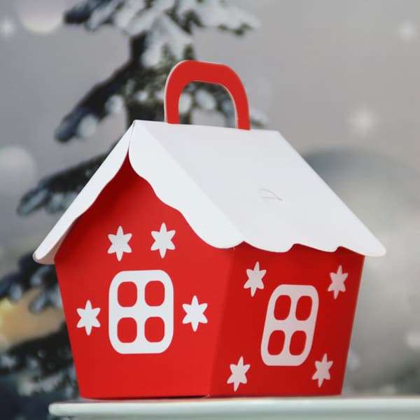 50-pack julpapperspresentaskar - husformade godisaskar - C