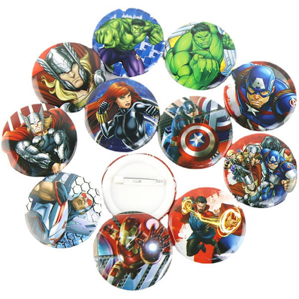 12-pak Captain America runde badges