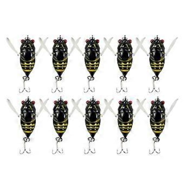 10 Stk. Hårde Agn Cicada Saltvand Guld(Sort) Black