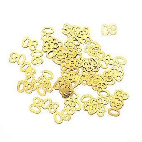 1200 st Glitter Konfetti Mini Bokstäver Guld Glitter 70 Glänsande Bordsnummer 80